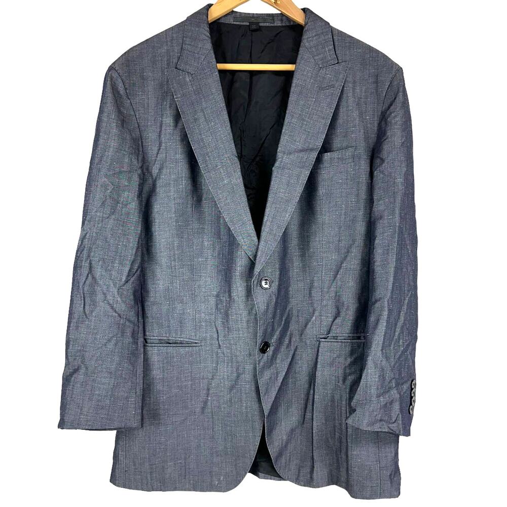 Hugo Boss Gray Men's Blazer Missing Size Tag See Measurements 44S Used Condition